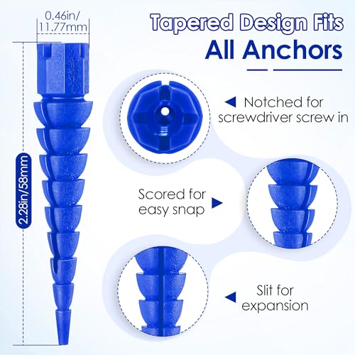 10 Pcs Wood Anchor, Fix Stripped Wood Screw Holes, Blue - color: Blue
