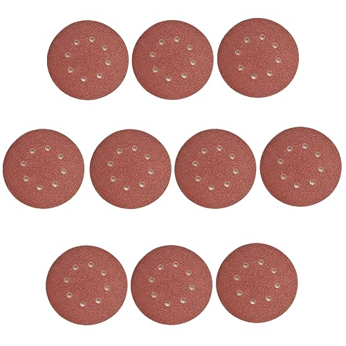Utoolmart 10Pcs 7 Inch 8 Hole Hook and Loop Sanding Disc 40 Grit, Flocking Sandpaper for Random Orbit Sander - size: 40 Grit