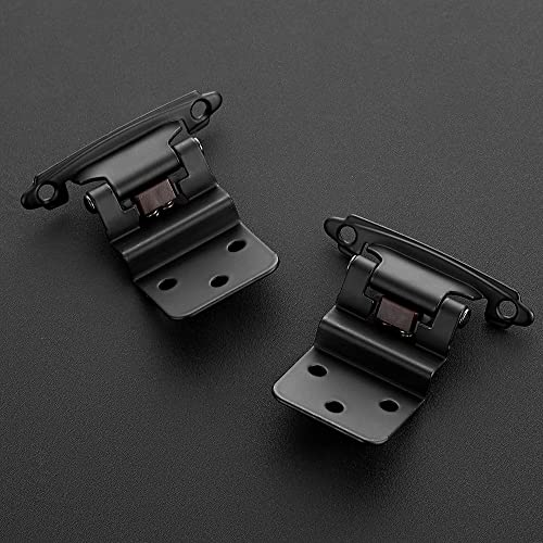 Ravinte 3/8" Inset Matte Black Cabinet Hinges 60 Pack (30 Pairs) - color: Matte Black