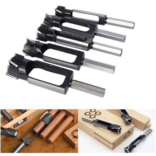 5pcs Wood Tenon Maker Dowel Pocket Hole Plug Cutter, Woodworking Drill Bit, Suiatble for Making 3/8" 1/2" 5/8" 3/4" 1" - size: 5PCS Wood Plug Cutter