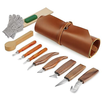 Wood Carving Tools Whittling Kit - color: Dark Brown