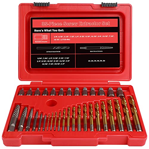 39 Pcs Screw Extractor Set Left Hand Drill Bit Set Easy Out - size: 39Pcs