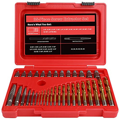 39 Pcs Screw Extractor Set Left Hand Drill Bit Set Easy Out - size: 39Pcs