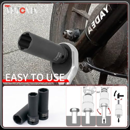 3PCS Twist Lug Nut Socket Set, 1/2" Drive Bolt Nut Extractor Tool - color: 3pcs Wheel Lug Nut Extractor 1/2 Inch Drive
