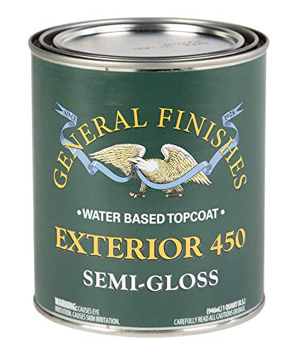General Finishes Exterior 450 Water Based Topcoat, 1 Quart, Semi-Gloss - color: Semi-Gloss, size: 0.25 Gallon