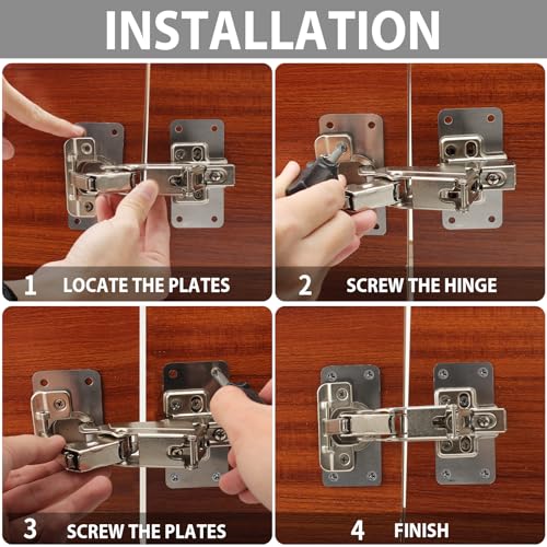 TamBee Cabinet Hinge Repair Plate Kit, 12Pcs Hinges Repair Fixing Plates - size: Fix Plates
