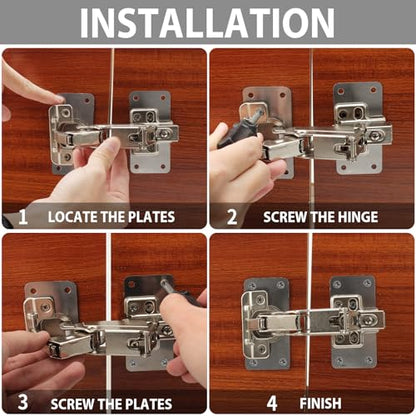 TamBee Cabinet Hinge Repair Plate Kit, 12Pcs Hinges Repair Fixing Plates - size: Fix Plates