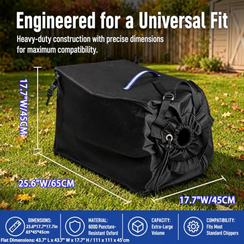 Wood Chipper Bag - Heavy-Duty 600D Replacement Collection Bag