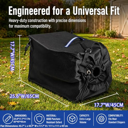 Wood Chipper Bag - Heavy-Duty 600D Replacement Collection Bag