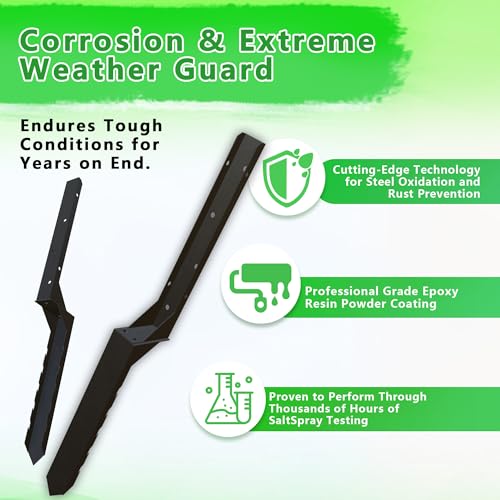 Fence Post Repair Kit 4 Pack Heavy Duty Fence Post Anchor Stakes for Fixed and Repair Tilted Broken Wood Posts Support Thickened Ground Spike Fencing Repair Stakes Black