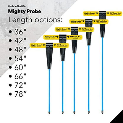 T&T Tools 60-Inch Mighty Probe Metal Soil Probe – 3/8" Hex Rod - 1 Pack - size: 60-Inch Long Overall w/ 3/8" Metal Hex Round Rod