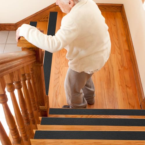 BOMEI PACK Anti Slip Traction Tape,2 Inch x 16.5 Ft,Heavy Duty Non Slip Tape,Grip Tape for Stairs, Tread Step, Indoor & Outdoor Use,Waterproof Stairs Non Skid Treads (Black) - color: Black