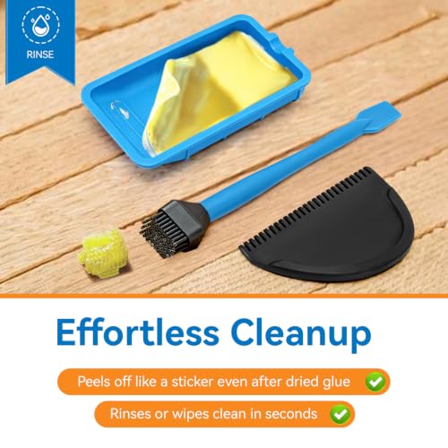 Wood Glue Applicator Kit, Silicone Glue Brush, Glue Tray & Glue Spreader