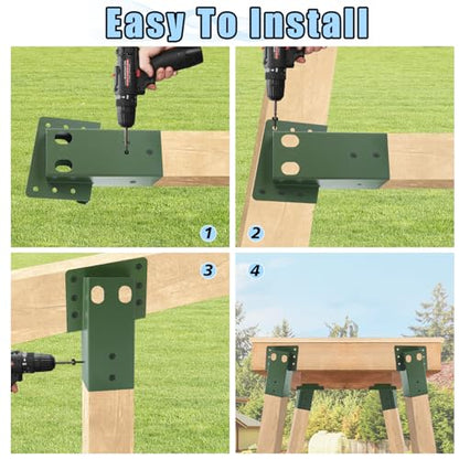 Outdoor 4"x4" Compound Angle Brackets,Deer Stand Brackets for Deer Stand, Hunting Blinds and Tree Houses - color: Green