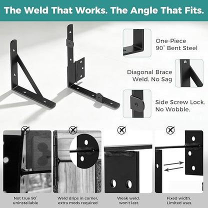 Wooden Gate Hardware Kit, Heavy Duty Anti Sag Outdoor Wood Corner Bracket