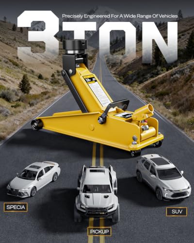 AUTOWN Heavy Duty 3 Ton Floor Jack, Hydraulic Car Jack with Quick Lift Pump