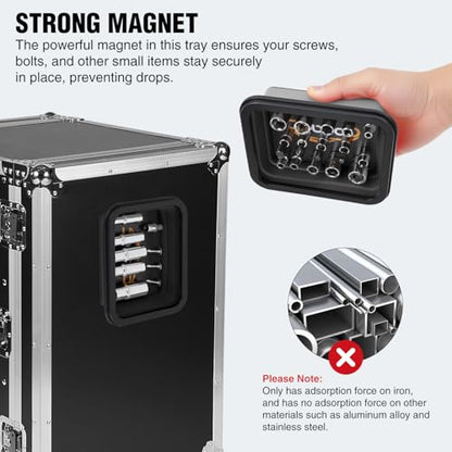 GOOACC 3 Sizes Collapsible Magnetic Parts Tray Set Black - color: Black