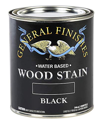 General Finishes Water Based Wood Stain, 1 Quart, Black - color: Black, size: 1 Quart