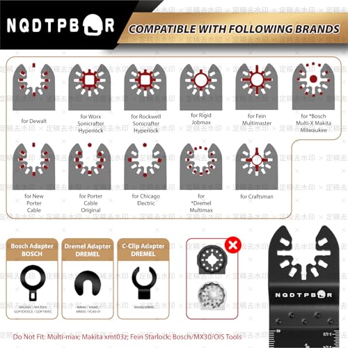 104 PCS Oscillating Saw Blades Professional Universal Wood Multitool Blades - size: 104PCS