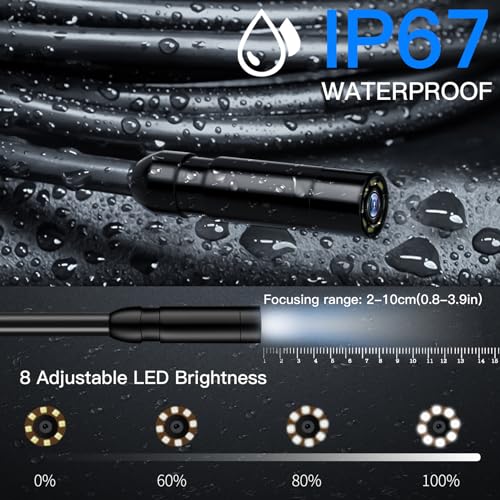 Endoscope Camera with Light for Mechanic Automotive HVAC Wall Inspection