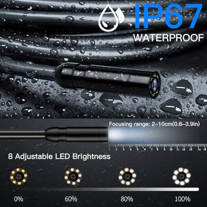 Endoscope Camera with Light for Mechanic Automotive HVAC Wall Inspection