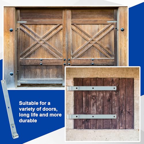 Yaocom 4 Pack 16" Zinc Strap Hinge Heavy Duty for Gate, Barn,Shed, Silver - color: Silver, size: 16 Inch