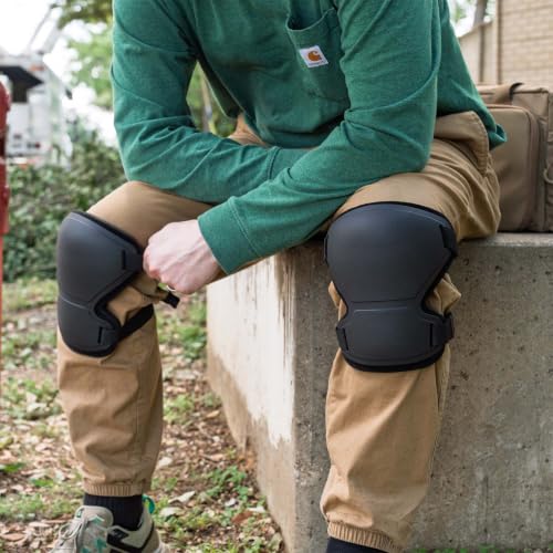 GRITR Knee Pads - Heavy Duty Knee Protectors, Improved, Black - color: Black