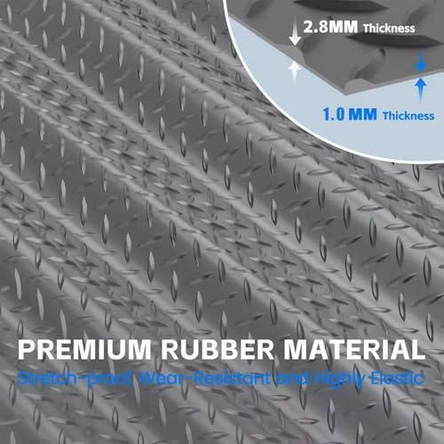 StellarStar 10x25 FT Garage Floor Mat, 2.8mm Thickened PVC Diamond Plate - color: Gray, size: 10x25 FT