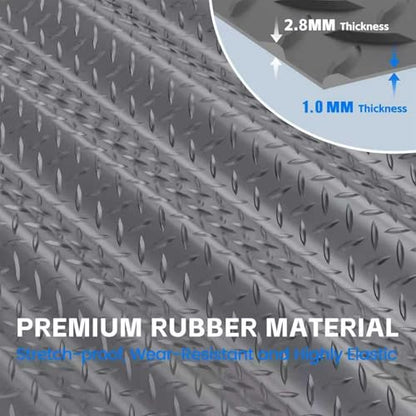 StellarStar 10x25 FT Garage Floor Mat, 2.8mm Thickened PVC Diamond Plate - color: Gray, size: 10x25 FT