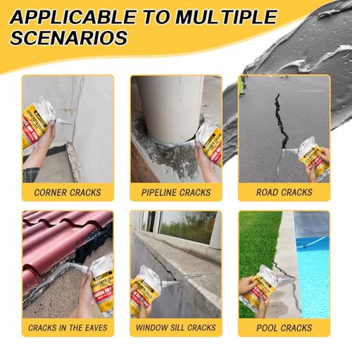 Concrete Crack Filler, Cement Crack Filler, Waterproof Repair Sealant, Quick-Drying Sealing Adhesive–Self-Leveling, Multipurpose, Durable Filler for Driveway, Sidewalk & Crack Repair (2 Pack - 2.2LB) - style: 2 Pack - 2.2LB