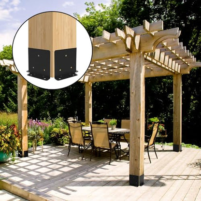 6X6 Post Anchor Base 4Set,Adjustable Post Base for 6x6 8x8 Post - size: 6X6