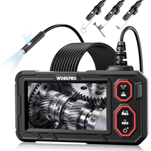 WORKPRO 4.3" Endoscope Camera with Light, 1920P HD Dual Lens Borescope