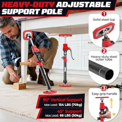XINQIAO Cabinet Jacks for Installing Cabinets, Heavy Duty Third Hand Tools Adjustable Support Pole from 18.5 in to 29.5 in, 4 PCS - size: 18.5"-29.5" 4PC