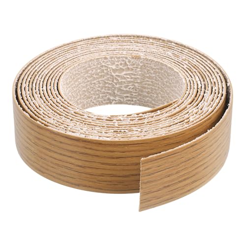uxcell Edge Banding, 1-1/8 Inch x 10ft Pre-Glued Wood Veneer Edging Iron-on Flexible Edge Banding for Cabinet Repair Furniture Restoration, Teak - size: 1-1/8 Inch x 10ft