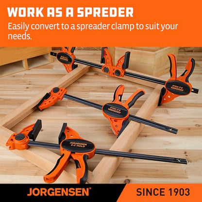 JORGENSEN E-Z Hold 2-Pack 12" 400LBS Medium Duty Woodworking Bar Clamps