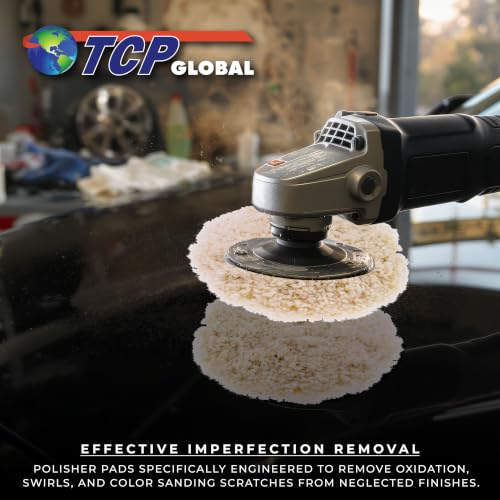 TCP Global 8" 100% Wool Polishing & Buffing Pad Double Sided - Wool Buffing