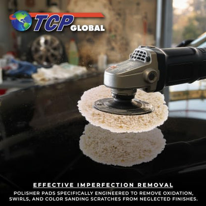 TCP Global 8" 100% Wool Polishing & Buffing Pad Double Sided - Wool Buffing