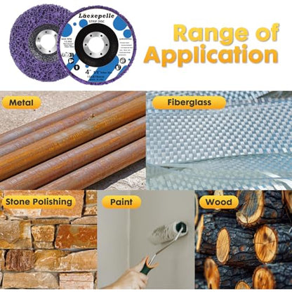 10 Pack Angle Grinder Stripping Wheel Strip Disc (4'' x 5/8'') - style: 4'' x 5/8''-10P
