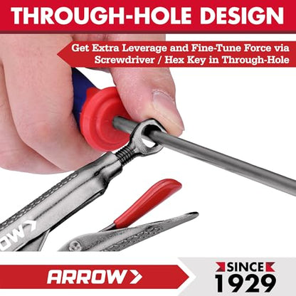 ARROW 5" Curved Jaw Locking Pliers with Screw Extractor - size: 5 inch