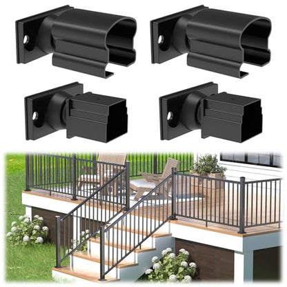 Egadis 4 Pack Aluminum Adjustable Railing Bracket Connector with Screws - color: The Brackets- Universal