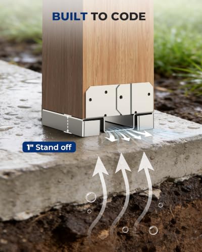 Actual 6x6 Post Base Deck Brackets for Porch, Pergola, Fence 4PCS