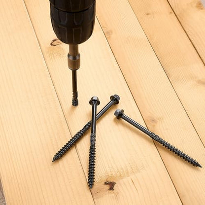 50 PCS #14 x 4” Wood Structural Screws Heavy Duty Hex Head Screws - size: #14x4"