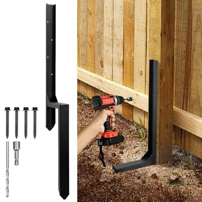 Heavy Duty Fence Post Repair Kit, Anchor Spike, Double-Leg, Set 1 - color: Set 1