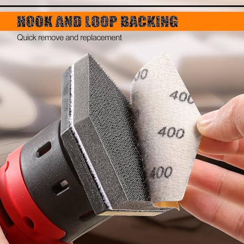 POLIWELL Orbital Triangle Sanding Sheets 50PCS 90x65mm Hook & Loop - style: 80 Girt