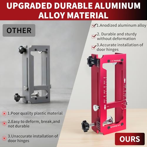 Door Hinge Jig, Aluminum Alloy Door Hinge Router Template Kit