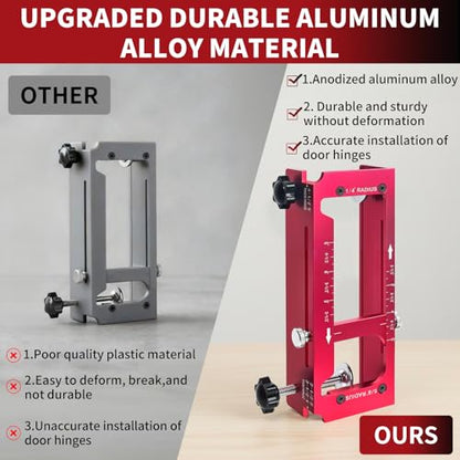 Door Hinge Jig, Aluminum Alloy Door Hinge Router Template Kit