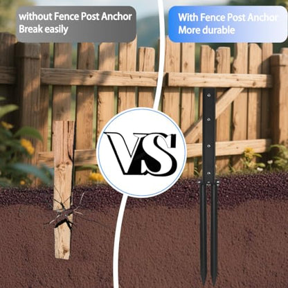 2 Pcs Black Fence Post Repair Kit