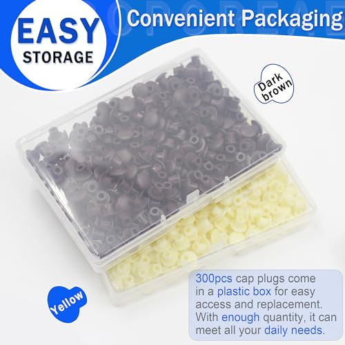 300Pcs 3/16 Inch Plastic Hole Plugs - color: Yellow, size: 300pcs*0.19"(5mm)