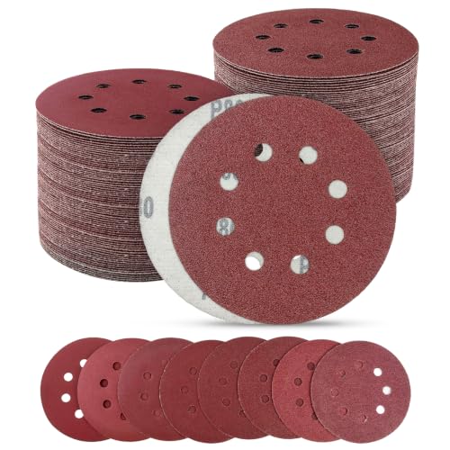 160 PCS 5 Inch Sanding Discs, 60 80 100 120 180 220 400 600 Grit
