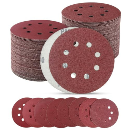 160 PCS 5 Inch Sanding Discs, 60 80 100 120 180 220 400 600 Grit